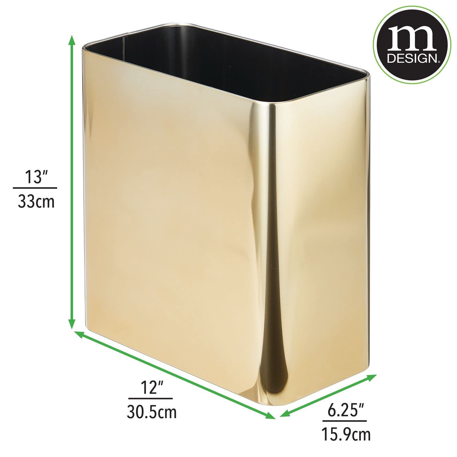 Amazon.com: mDesign Stainless Steel Slim Rectangular Modern Metal
